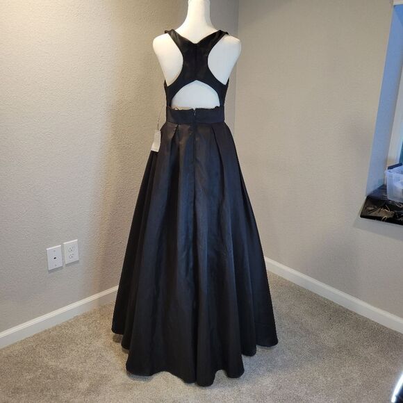 Sequin Hearts Ball Prom Gown Black Size 3 / S - Picture 4 of 13